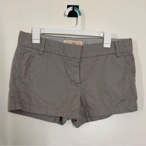 J. Crew Gray Chino Shorts - Women’s Size 8 Flat Front Classic Cotton Twill
